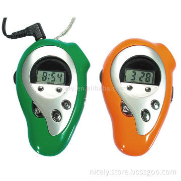 FM Auto Scan Radio with earphone and tie &amp;light &amp; LCD clock